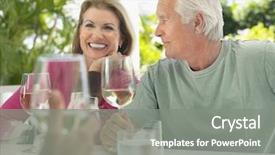  Presentation with middle ages - Presentation theme consisting of baby boomers - happy middle aged couple having background and a gray colored foreground