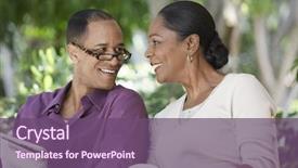  Presentation with african american baby - PPT theme enhanced with baby boomers - middle aged african american couple background and a violet colored foreground