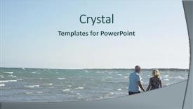  Presentation with happy baby - Theme consisting of baby boomers - rear view of happy senior background and a sky blue colored foreground