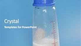  Presentation with baby bottle - Presentation design consisting of baby bottle and pacifier background and a teal colored foreground