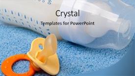  Presentation with baby bottle - Amazing slide set having baby bottle and pacifier backdrop and a sky blue colored foreground