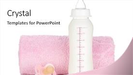  Presentation with baby bottle - Presentation with baby bottle pacifier and towel background and a white colored foreground