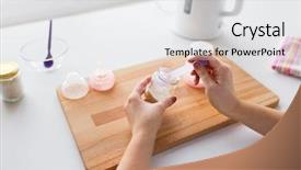  Presentation with baby food jar - PPT theme consisting of baby bottle preparing infant background and a white colored foreground