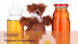  Presentation with baby bottle - Slide deck consisting of fun expressions easter and people background and a white colored foreground