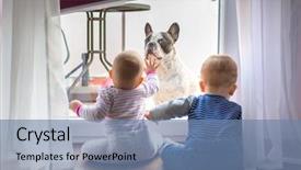  Presentation with baby girl christening - Cool new presentation theme with baby boy and girl twins backdrop and a seafoam green colored foreground