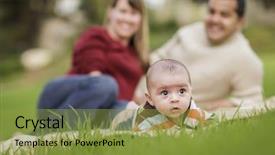  Presentation with happy baby - Amazing theme having baby boy and parents playing backdrop and a  colored foreground