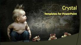  Presentation with 2nd birthday for baby boy - Cool new slide deck with baby boy around their toys backdrop and a wine colored foreground