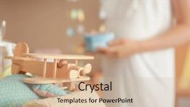  Presentation with pregnant woman in hospital - Beautiful presentation theme featuring baby boy babyshower - toy airplane and blurred pregnant backdrop and a soft green colored foreground