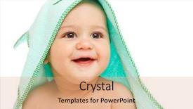  Presentation with baptism baby boy - Colorful theme enhanced with baby boy covered with green backdrop and a coral colored foreground