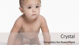  Presentation with thinking - Theme consisting of baby boy crawling and thinking background and a soft green colored foreground