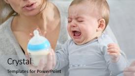 Presentation with baby food - Slide deck consisting of baby boy crying to have background and a light gray colored foreground