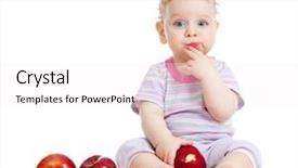  Presentation with baby food - Theme having baby boy eating healthy food background and a white colored foreground