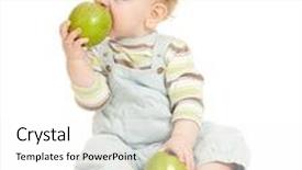  Presentation with baby food - PPT layouts enhanced with baby boy eating healthy food isolated background and a white colored foreground