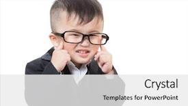  Presentation with eye - Presentation design consisting of baby-boy-finger-pointing background and a white colored foreground