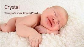  Presentation with baptism baby boy - Theme featuring baby boy frowning with colic background and a lemonade colored foreground