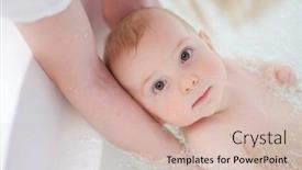  Presentation with aquatic - Cool new PPT layouts with baby-boy-getting-an-aquatic backdrop and a soft green colored foreground