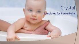  Presentation with aquatic - Theme consisting of baby-boy-getting-an-aquatic background and a light blue colored foreground