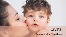  Presentation with happy life - Amazing presentation theme having baby boy girl - closeup portrait of cheerful young backdrop and a coral colored foreground