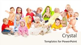  Presentation with babies - Theme enhanced with baby boy girl - lovely babies group background and a lemonade colored foreground