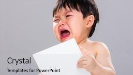  Presentation with baby book - Slide set consisting of baby boy hate book background and a light gray colored foreground