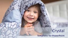  Presentation with new parents baby and dr - Theme with baby boy hiding in parents background and a sky blue colored foreground