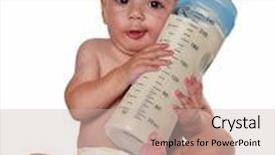  Presentation with baby bottle - Amazing slide deck having autonomy - baby boy hugging a big backdrop and a soft green colored foreground