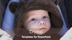  Presentation with baby bear - Presentation design having baby-boy-in-a-bear background and a tawny brown colored foreground