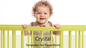  Presentation with 2nd birthday for baby boy - Slide deck having baby boy in a cot background and a yellow colored foreground