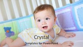 Presentation with cute baby - Slide set featuring baby boy in a crib background and a coral colored foreground