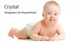  Presentation with diaper - Presentation theme having baby boy in diaper lying background and a white colored foreground