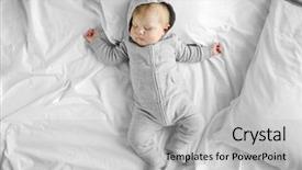  Presentation with baby sleeping - Audience pleasing slides consisting of baby boy in grey pajama backdrop and a light gray colored foreground