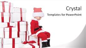  Presentation with baby congratulation boy blue - PPT layouts enhanced with baby boy in santa claus background and a  colored foreground