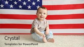  Presentation with american flag - Audience pleasing theme consisting of adorable baby boy on american backdrop and a soft green colored foreground