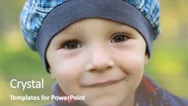  Presentation with baptism baby boy - Audience pleasing presentation theme consisting of baby boy play in park backdrop and a coral colored foreground