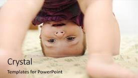  Presentation with baptism baby boy - Slides with baby boy playing upside down background and a lemonade colored foreground