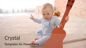  Presentation with baby toy - Cool new presentation theme with baby boy playing with toy backdrop and a coral colored foreground