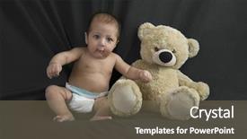  Presentation with baby bear - Theme featuring sitting with a teddy bear background and a violet colored foreground
