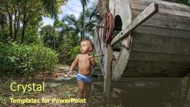  Presentation with baby - Cool new slides with baby-boy-twists-vintage-wooden backdrop and a tawny brown colored foreground