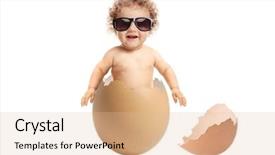  Presentation with eggshell - Theme with baby boy wearing a pair background and a coral colored foreground