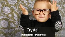  Presentation with happy baby - Amazing presentation theme having baby boy wearing eye glasses backdrop and a dark gray colored foreground