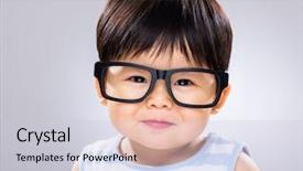  Presentation with baby - PPT theme enhanced with baby boy wearing glasses background and a lemonade colored foreground