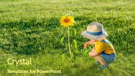  Presentation with medical devices and rural - Beautiful presentation theme featuring baby boy wearing straw hat backdrop and a tawny brown colored foreground