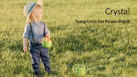  Presentation with rural - Beautiful presentation design featuring baby boy wearing straw hat backdrop and a  colored foreground