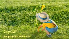  Presentation with child brain baby brain - Presentation theme with baby boy wearing straw hat background and a  colored foreground