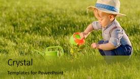  Presentation with rural - Cool new presentation with baby boy wearing straw hat backdrop and a gold colored foreground