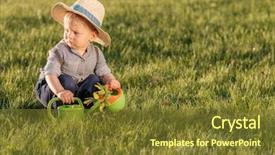  Presentation with child brain baby brain - Audience pleasing theme consisting of baby boy wearing straw hat backdrop and a  colored foreground