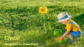  Presentation with rural - Presentation theme enhanced with baby boy wearing straw hat background and a  colored foreground