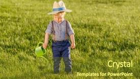  Presentation with rural - Beautiful slide set featuring baby boy wearing straw hat backdrop and a tawny brown colored foreground