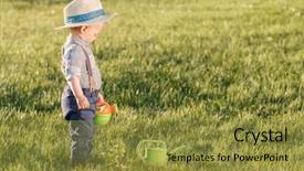  Presentation with child brain baby brain - Theme enhanced with baby boy wearing straw hat background and a  colored foreground