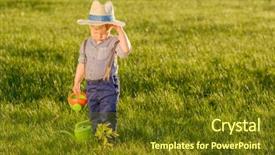  Presentation with rural - Amazing PPT layouts having baby boy wearing straw hat backdrop and a  colored foreground